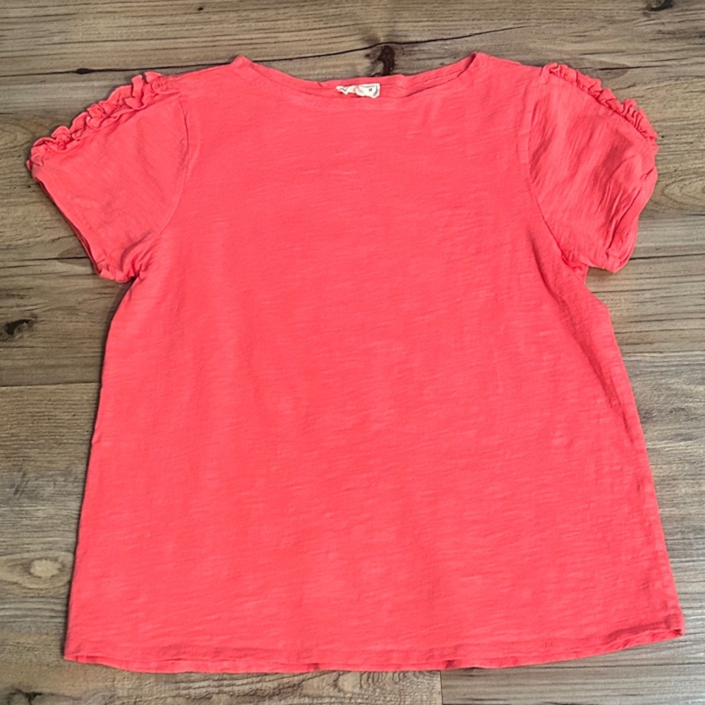 Hayden Coral Ruffle Sleeve Tee